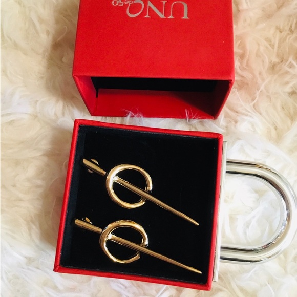 UNOde50 Golden Cufflinks Full inclusion COA - Picture 2 of 3